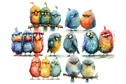 Funny Grumpy Birds Cliparts, an Animal Illustration by Mash Mash Stickers (Thumbnail 6 of 9)