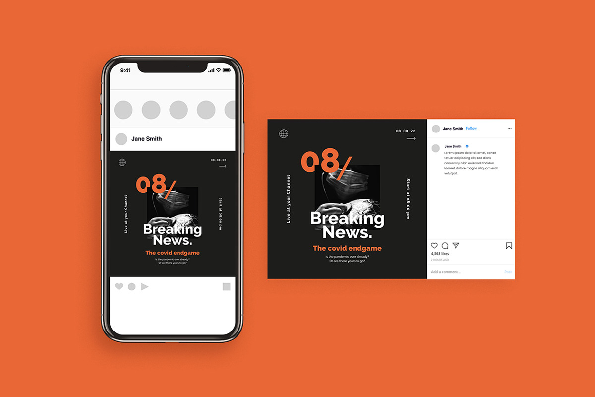 Newsroom Social Media Pack, a Social Media Template by Vynetta (Photo 4 of 11)