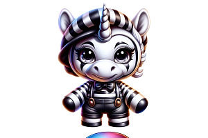 Cute Mime Unicorn Clipart Bundle