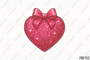 Personalized Valentine Glitter Heart, an Illustration by CraftArtStudio