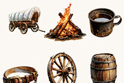Watercolor Western Clipart Bundle, an Object Illustration by BusyDaydesign (Thumbnail 6 of 9)