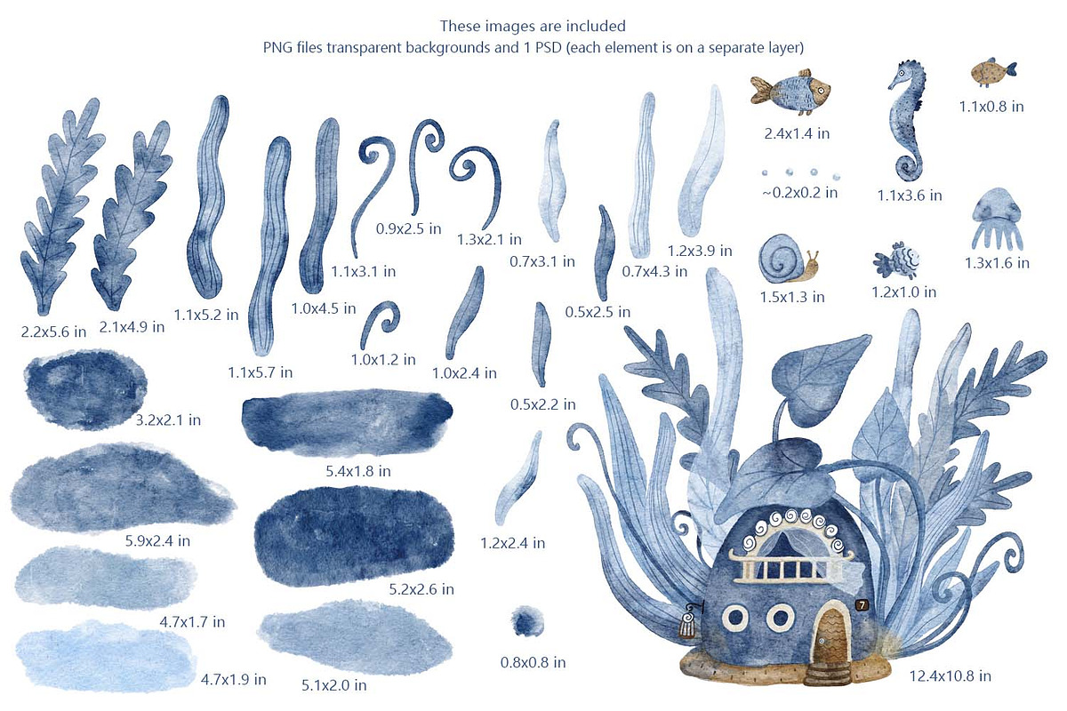 Underwater Life Watercolor, an Illustration by Anna Druzhkova (Photo 2 of 14)