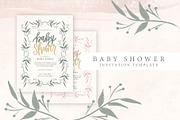 Feminine Baby Shower Invitation, an Invitation Template by Victoria Bilsborough (Thumbnail 1 of 3)