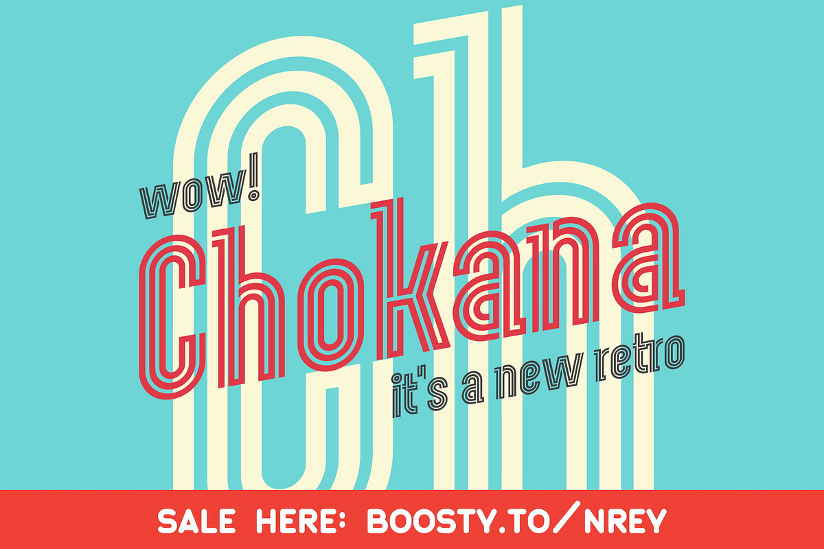 Chokana - new retro font, a Sans Serif Font by NREY (Photo 1 of 8)