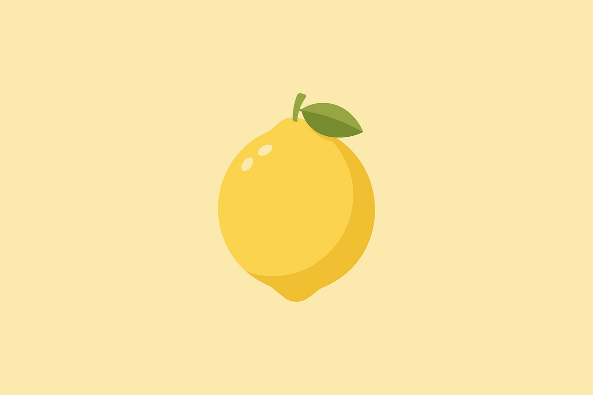 Flat vector illustration of a lemon, a Food Illustration by Pray Art Design Studio (Photo 1 of 3)