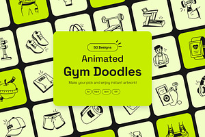Animated Gym Doodle Icons, an Outline Icon by Vectors Market