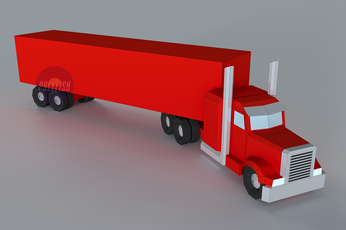 Christmas Truck 3D model template, a Templates & Theme by PolyFish (Photo 7 of 7)