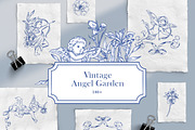 Vintage Cupid Angel Garden, an Illustration by Rachel Art Studio (Thumbnail 1 of 10)