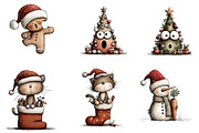 Funny Quirky Watercolor Christmas, an Illustration by CreationArt (Thumbnail 5 of 5)