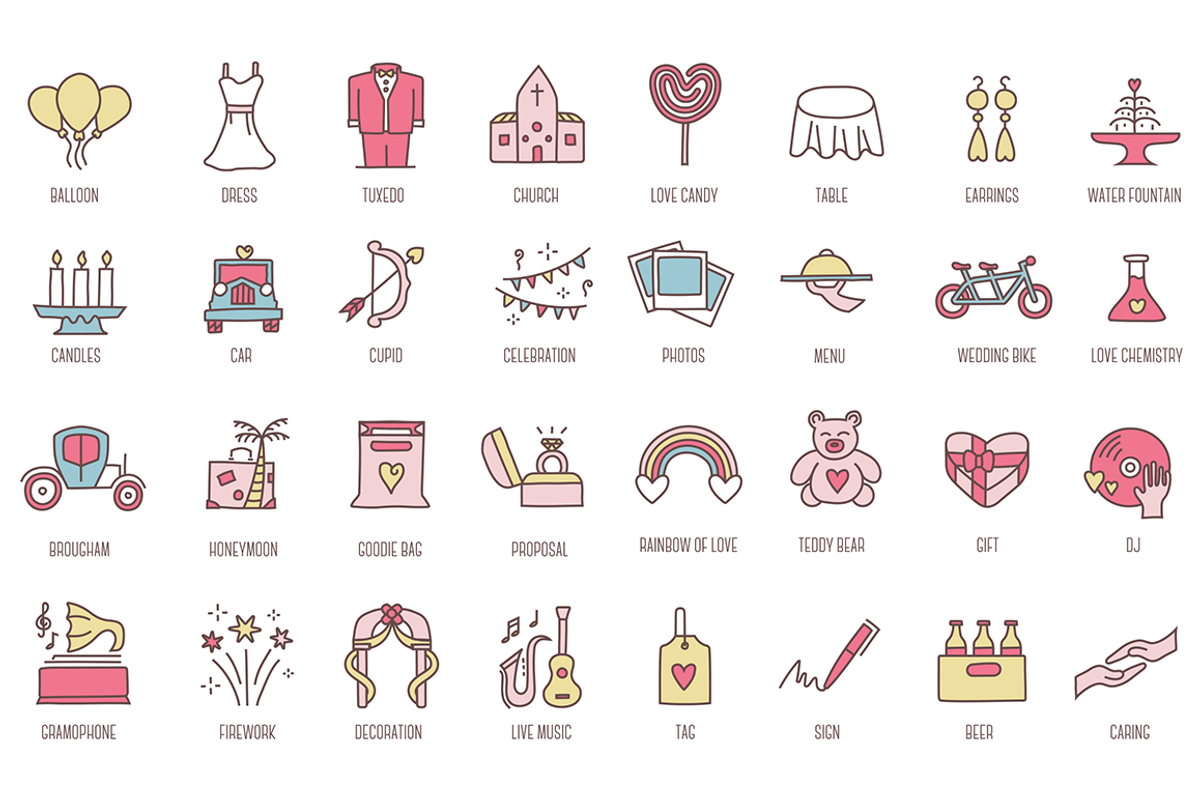 88 Wedding Icons, an Icon by Flat Icons (Photo 3 of 4)