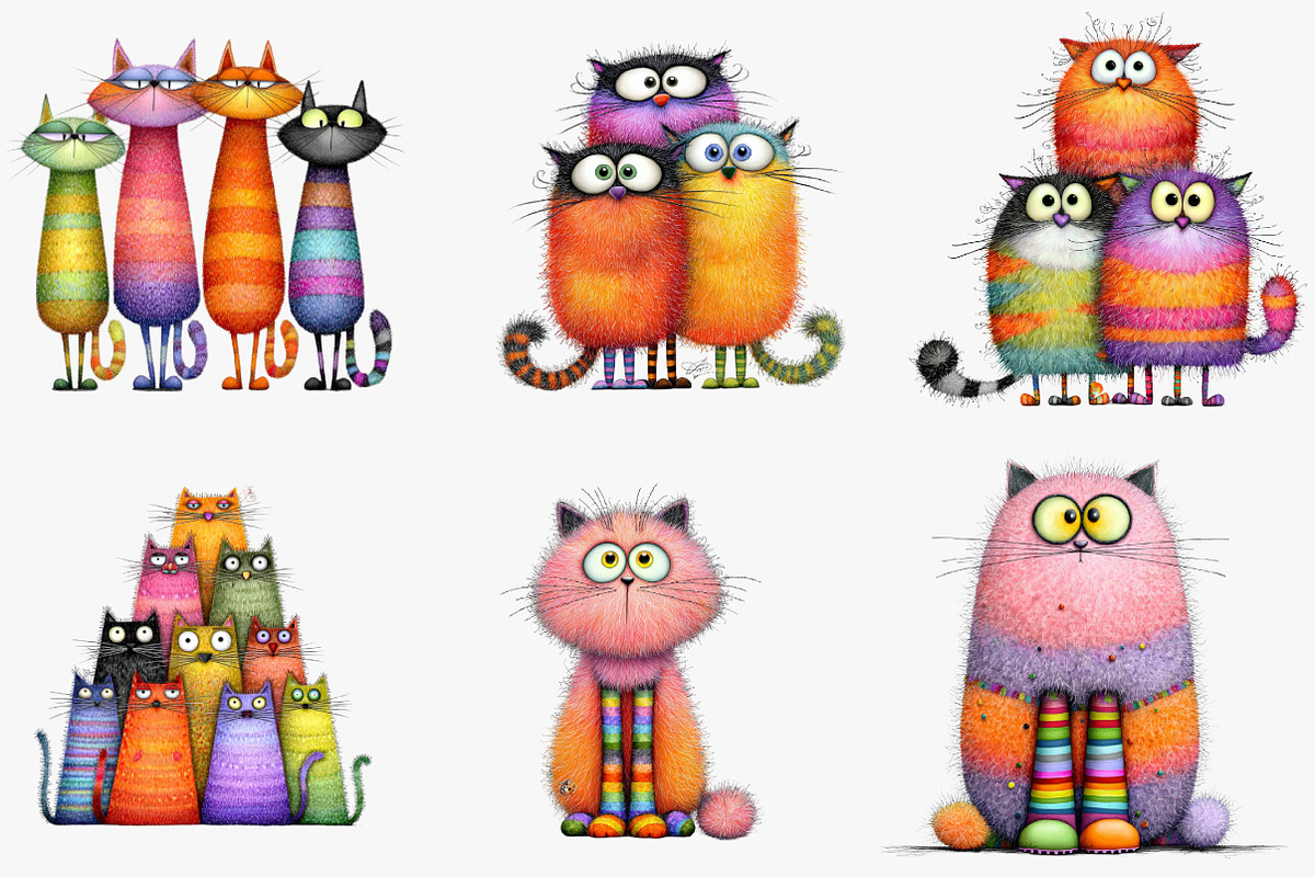 Whimsical Funny Cat, an Illustration by CreationArt (Photo 4 of 5)