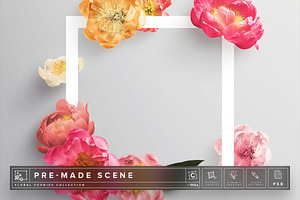 Floral Peonies Mockup Scene 004