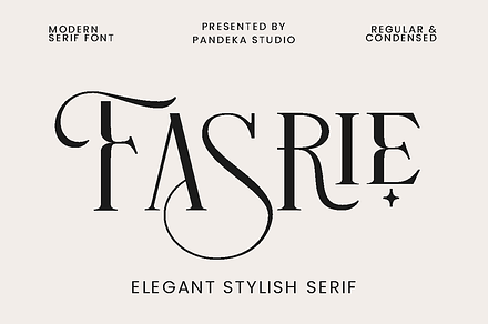 Fasrie - Ligature Serif Font, a Serif Font by Pandeka Studio