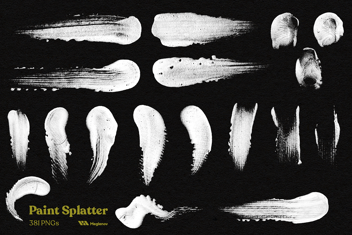 Paint Splatter [381 PNGs], a Texture Graphic by Meglenov (Photo 7 of 12)