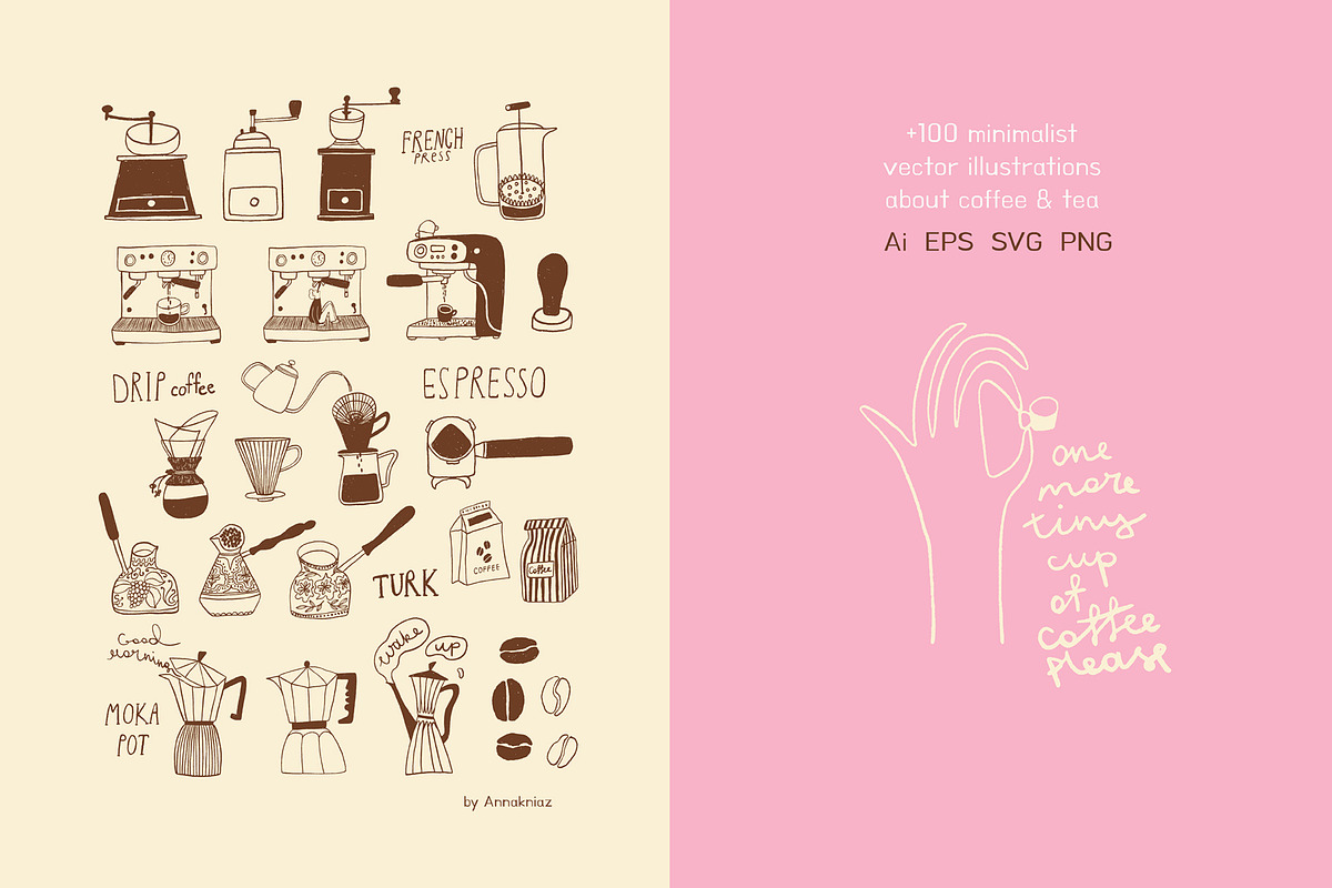 About Coffee and Tea, a Food Illustration by Annakniaz (Photo 4 of 15)