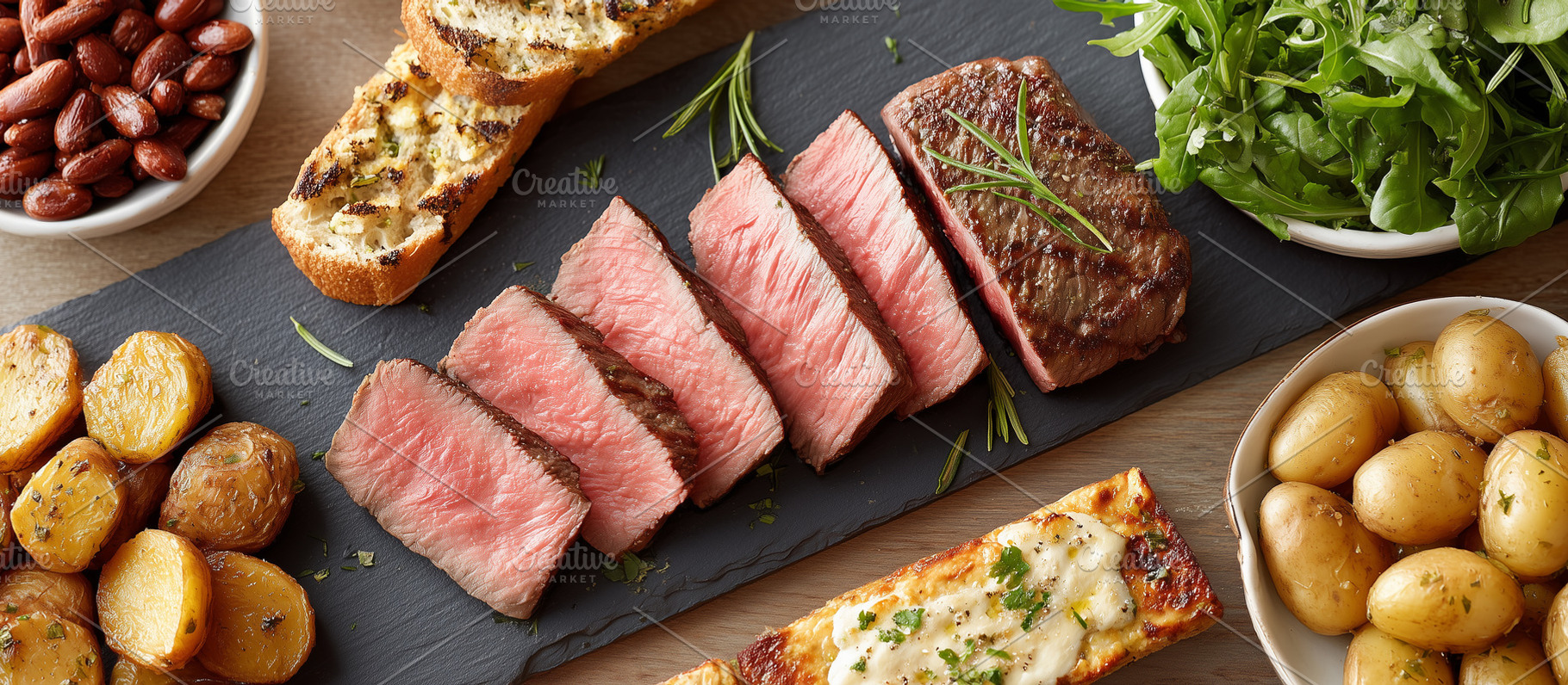 Delicious meal banner with perfectly, a Food & Drink Photo by MistyDay