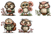 Whimsical Spring Owl Clipart, an Illustration by Dream Creation (Thumbnail 7 of 7)
