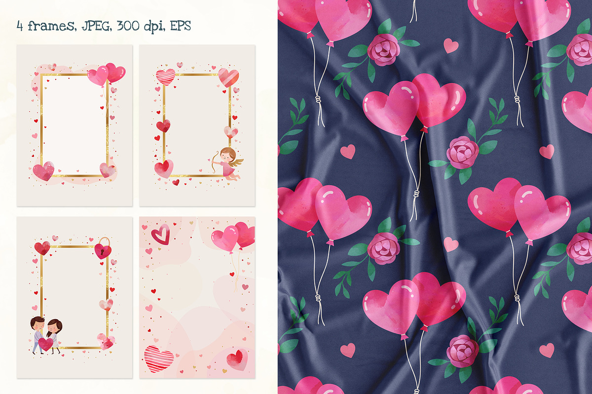 Valentine’s Day Watercolor Love Set, an Illustration by Hanna's ArtLab (Photo 6 of 7)