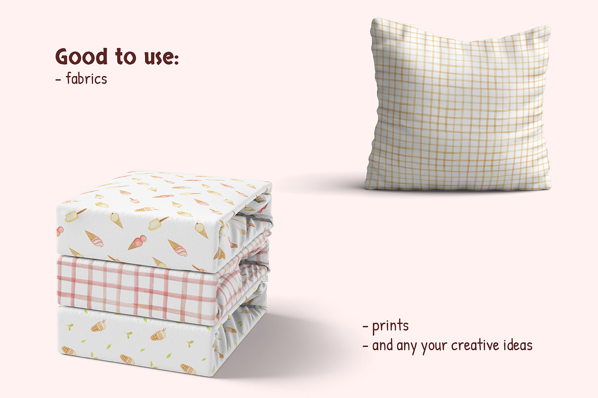 Ice-cream watercolor collection, a Pattern Graphic by Lagniappe Art (Photo 6 of 10)