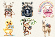 Cute Animals Photographer Clipart, an Illustration by OK Design (Thumbnail 5 of 5)