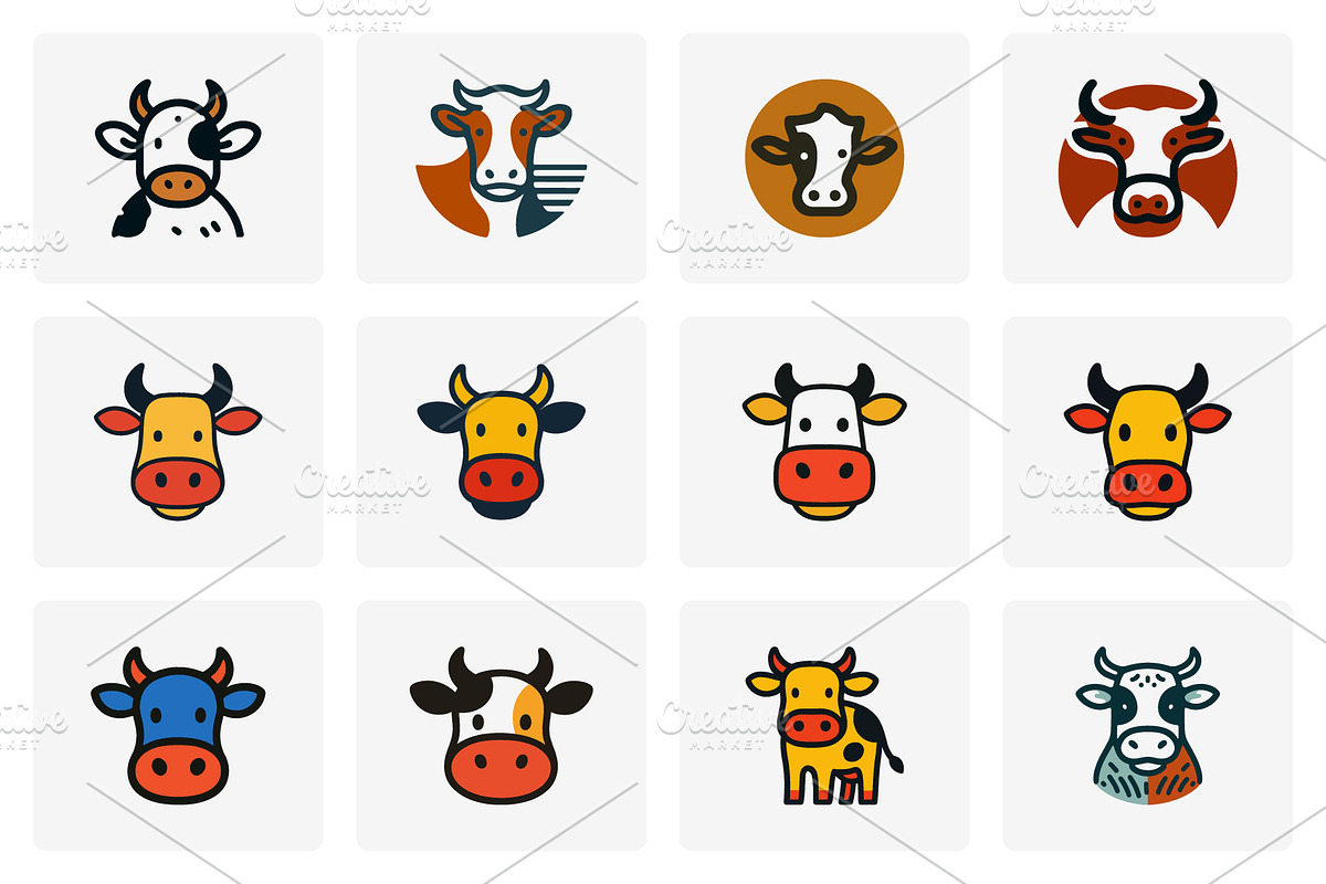 Cow minimal mascot logo, a Branding & Logo Template by Vectorium Studio (Photo 1 of 2)
