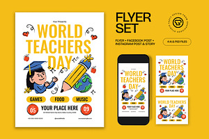 World Teachers Day Flyer, a Flyer Template by graphicook