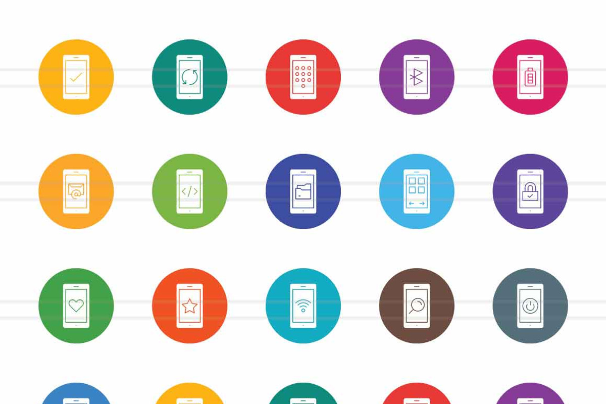 Smartphones Round Filled Icons, an Icon by IconBunny (Photo 2 of 2)