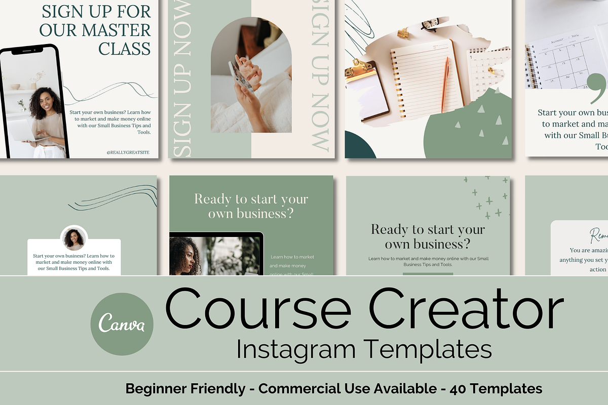 Green Course Creator Instagram Posts, a Social Media Template by Social Assumptions (Photo 1 of 7)