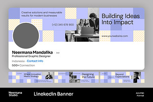 Pixel Style Linkedin Banner, a Social Media Template by Neermana