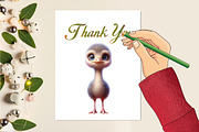 Watercolor Cute Baby Ostrich Clipart, an Illustration by CraftArtStudio (Thumbnail 5 of 5)