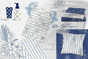 Blue Ink Tropics Graphic Set