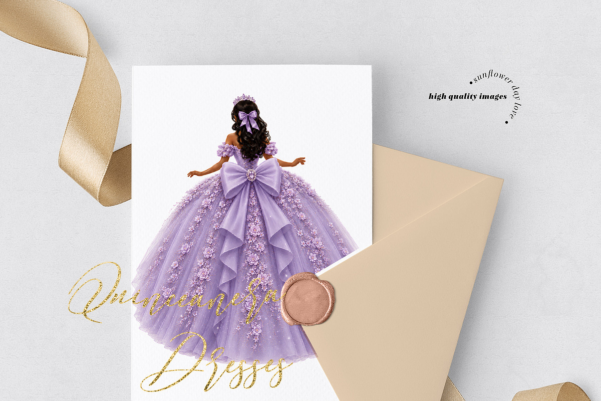 Purple Tan skin Princess Clipart, a Person Illustration by Sunflower Day Love (Photo 2 of 3)