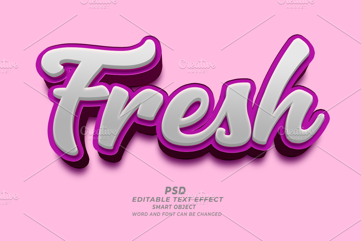 Fresh 3D Editable Text Effect – PSD, a Layer Style Add-On by TrueVector (Photo 1 of 2)