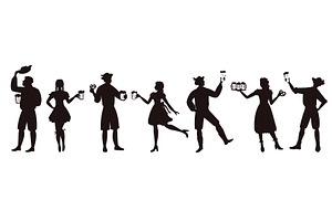 Silhouette women and men with, an Illustration by Vectorbuum