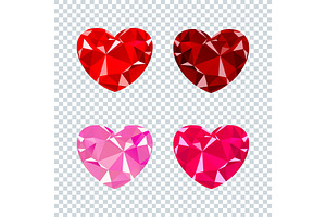 Heart Ruby Set