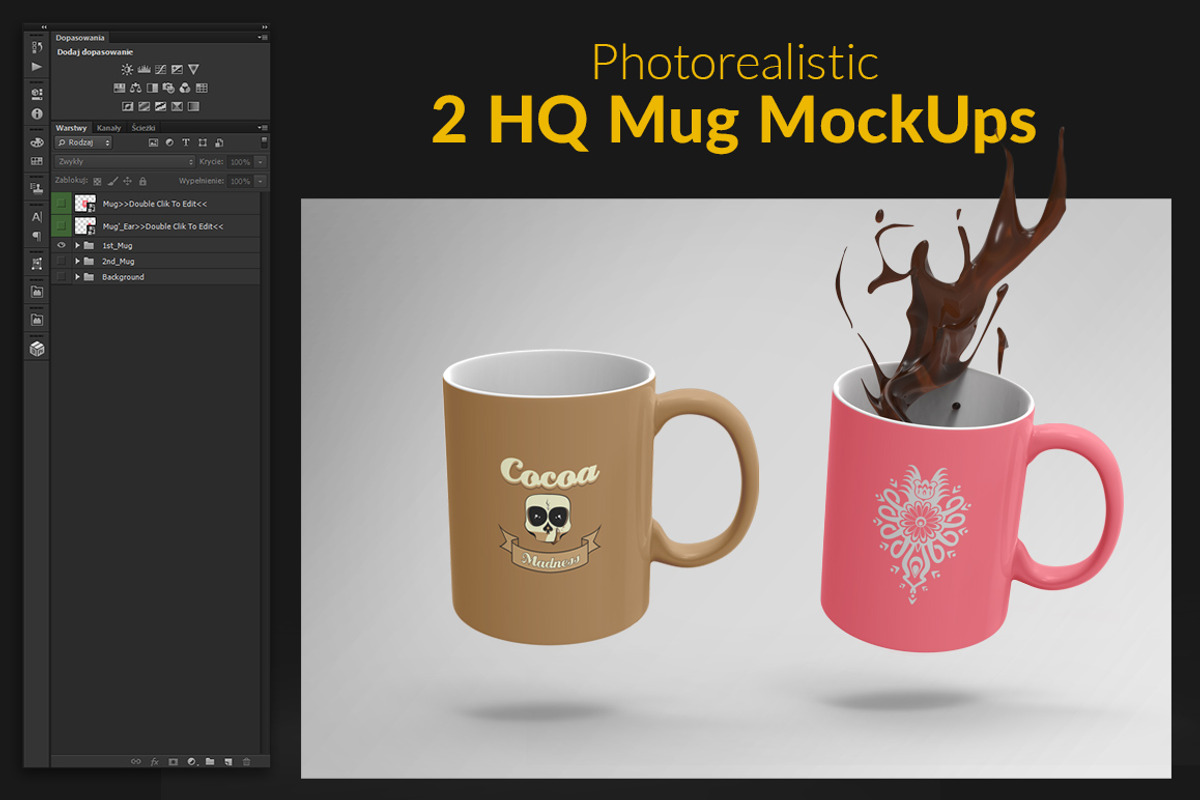2 HQ Mug MockUps, a Cups & Container Mockup by TeddyGraphics (Photo 2 of 4)