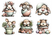 Cute Peeking Easter Animals Clipart, an Illustration by Daily.Designs (Thumbnail 8 of 8)