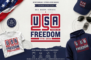USA 250 Years of Freedom T-Shirt, an Object Graphic by ashek