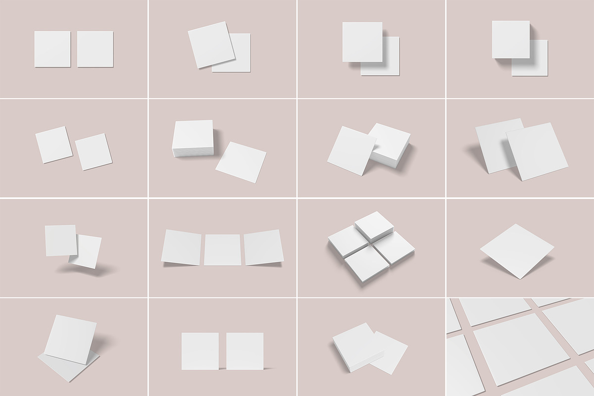 Square Business Card Mockup Bundles, a Business Card Template by Graphic Aesthetic (Photo 3 of 22)