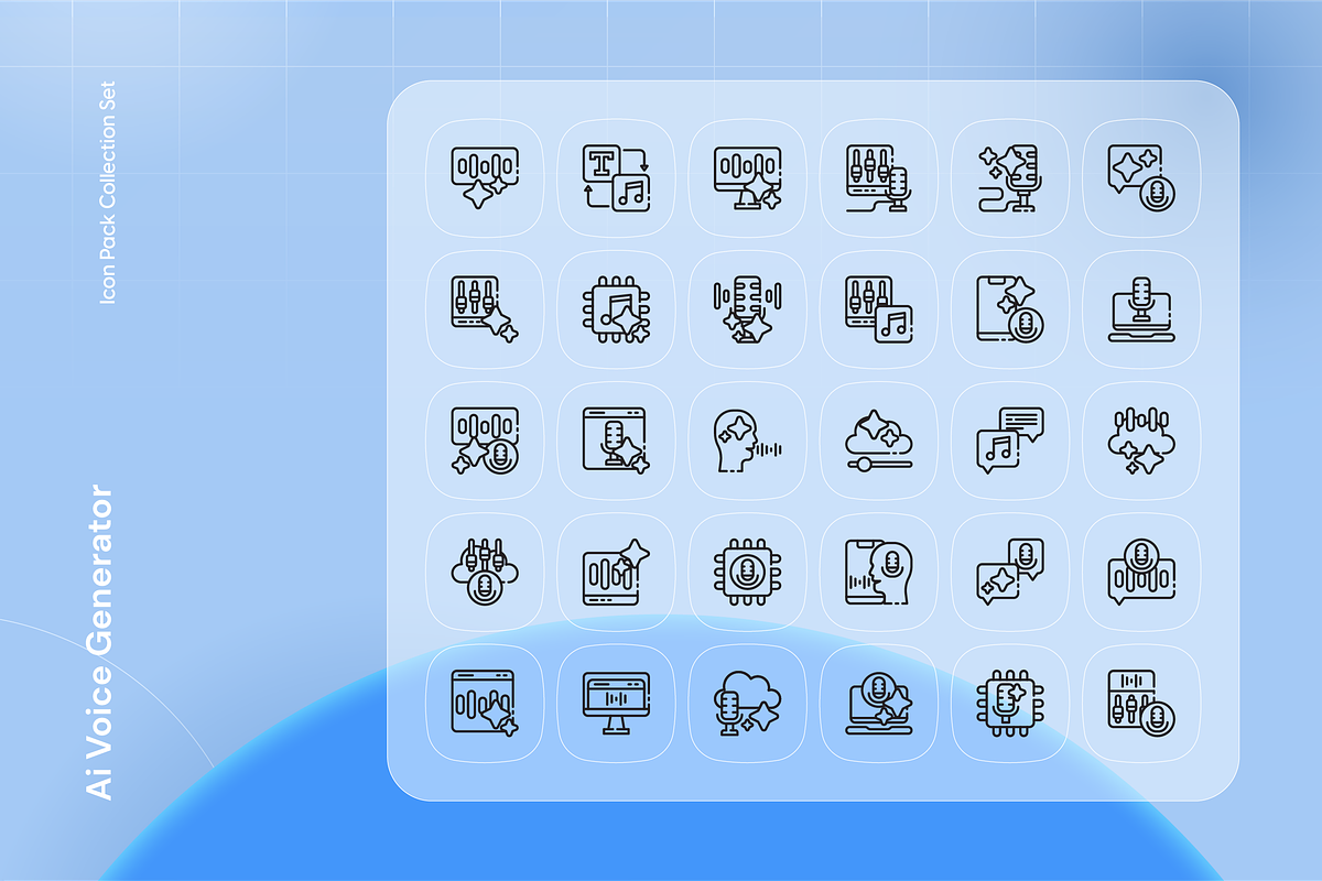 Ai Voice Generator Icon Set, an Outline Icon by Nathaya Studio (Photo 2 of 2)
