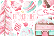 Watercolor Peppermint Clipart, an Illustration by DigitalArtsi (Thumbnail 1 of 2)