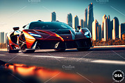Supercar in the City Illustration, a Wallpaper Graphic by Other Side Art (Thumbnail 2 of 8)