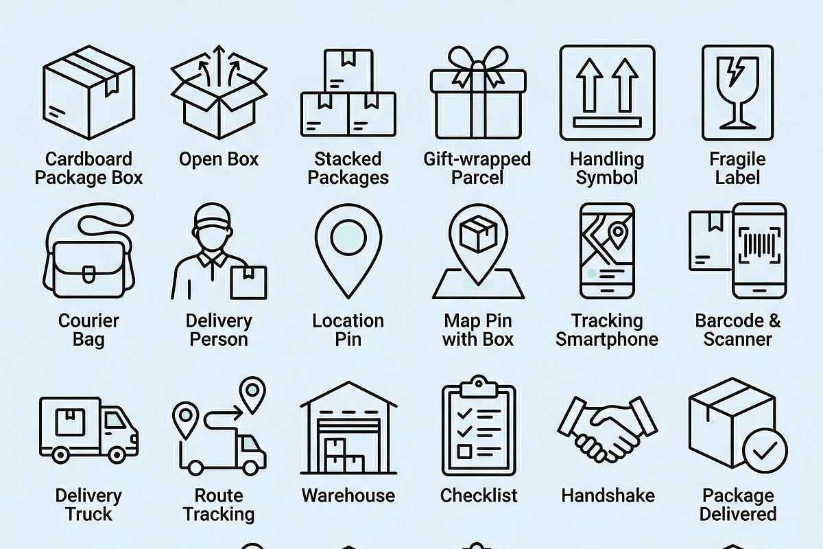 Bundle Delivery Service Outline Icon, an Icon by adenpinkstore (Photo 4 of 8)