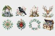 Watercolor Celtic Witch Clipart, a Seasonal Illustration by Design Market (Thumbnail 5 of 5)
