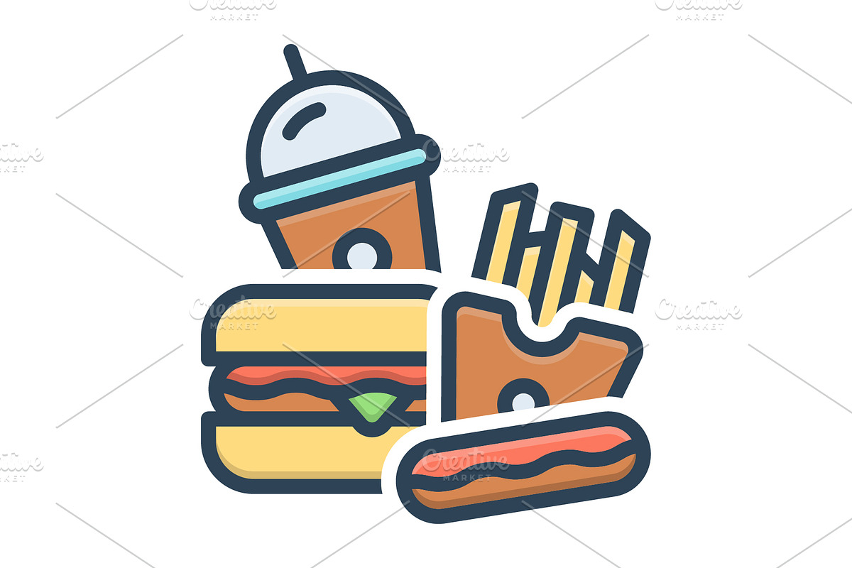 Food junk food color icon, a Duotone Icon by Creative priyanka