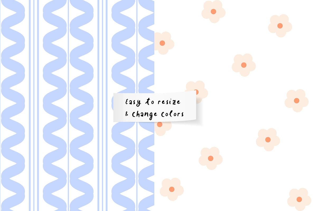 Wave & Blossom Seamless Patterns, a Pattern Graphic by PaperJamLab (Photo 11 of 21)