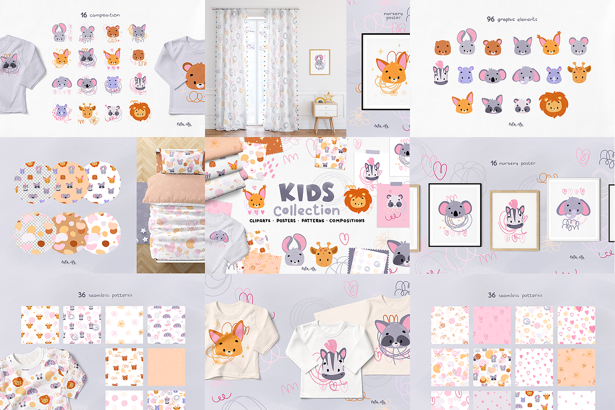 KIDS BUNDLE, an Animal Illustration by tata_ota (Photo 6 of 7)