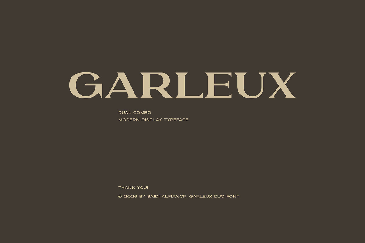 GARLEUX Duo Display Font, a Serif Font by sentype (Photo 8 of 8)