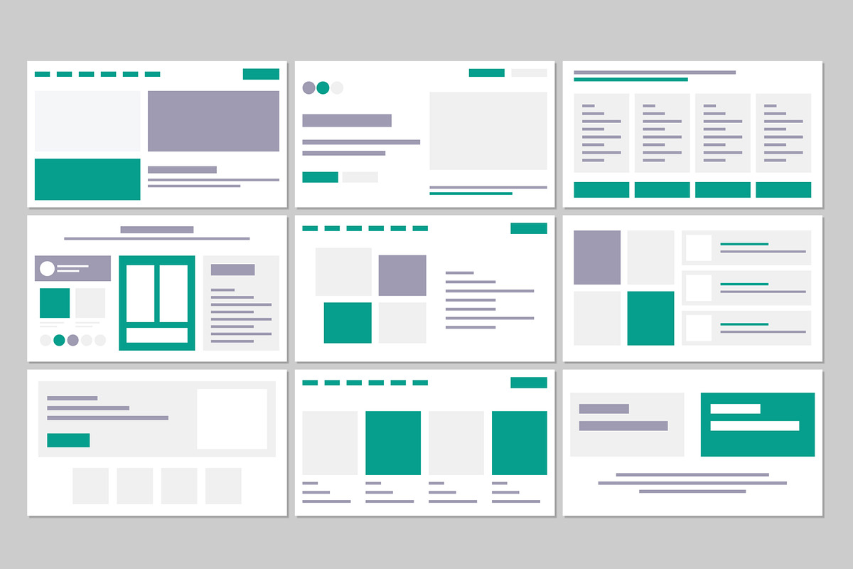 Web Landing Page Wireframe Set, a Landing Page Template by ContestDesign (Photo 1 of 10)