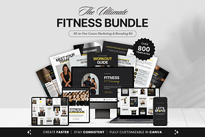 Fitness Coach Canva Template Bundle
